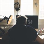 man, chair, computer