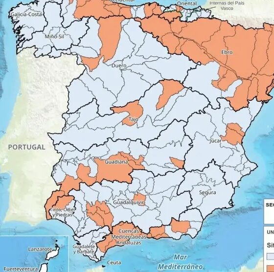 Drought map of Spain