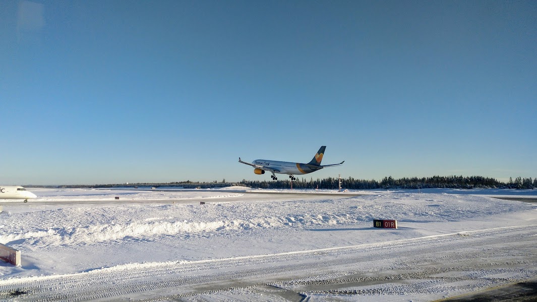 Snow covered airport in Oslo