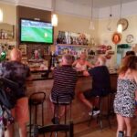 Enjoying a drink in a bar in Spain