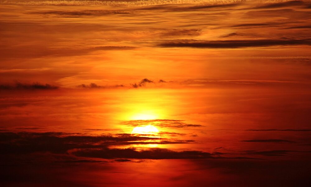 Seville Heatwave Disrupts UN Summit as Climate Emergency Casts Long Shadow sunset, sun, clouds, dark clouds, sky, setting sun, afterglow, dusk, twilight, skyscape, cloudscape, nature, orange skies, sunset, sunset, sun, sun, sun, sun, sun, sky, sky, sky, sky, setting sun